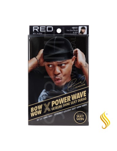 Red Kiss Power Wave Extreme Silky Durag Black Capa De Cabello